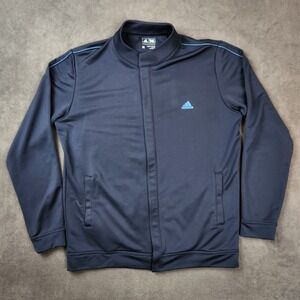 Adidas Golf Track Jacket Mens Medium‎ Blue Full Zip Athletic Lightweight